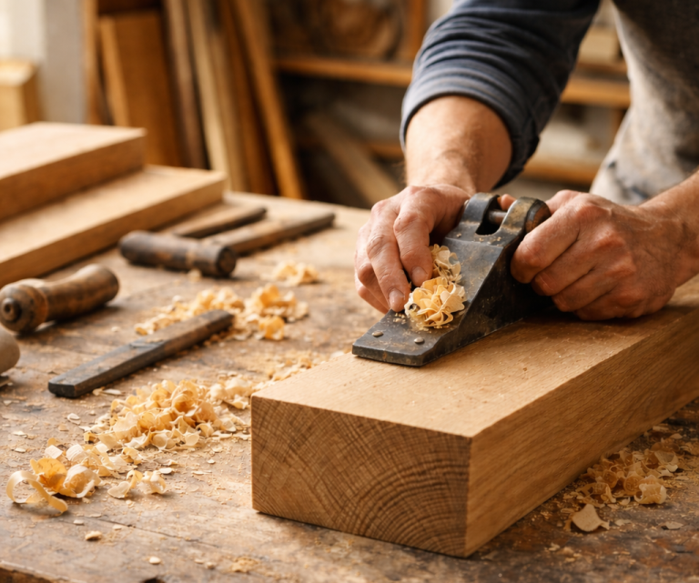Handarbeit in der Holzwerkstatt